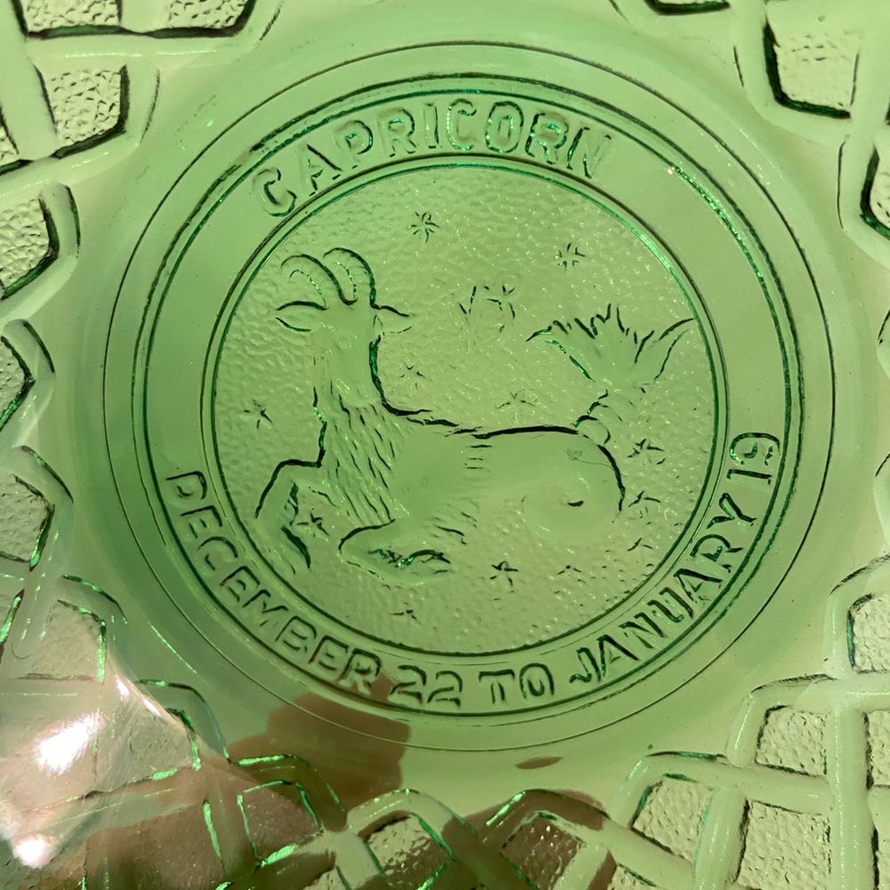 Capricorn Emerald Glass Trinket Dish